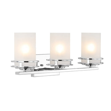 Fairfax Metal/Frosted Glass Contemporary Glam LED Vanity Light - JONATHAN Y